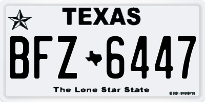 TX license plate BFZ6447