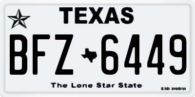 TX license plate BFZ6449