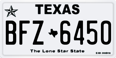 TX license plate BFZ6450