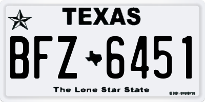 TX license plate BFZ6451