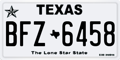 TX license plate BFZ6458
