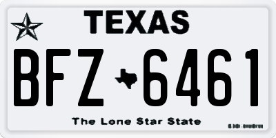 TX license plate BFZ6461