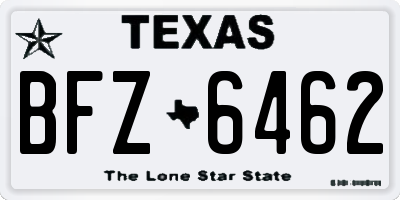 TX license plate BFZ6462