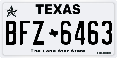 TX license plate BFZ6463