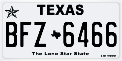 TX license plate BFZ6466