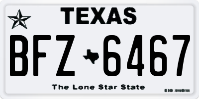 TX license plate BFZ6467