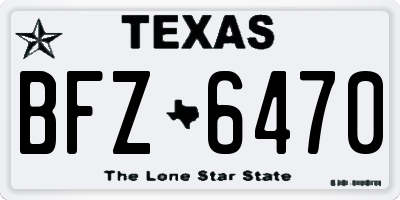 TX license plate BFZ6470