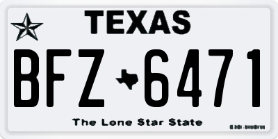 TX license plate BFZ6471