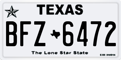 TX license plate BFZ6472