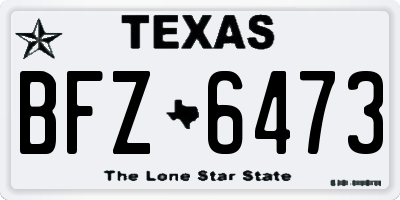 TX license plate BFZ6473