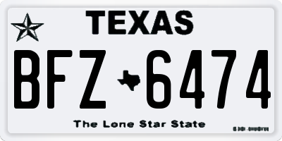 TX license plate BFZ6474