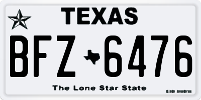 TX license plate BFZ6476