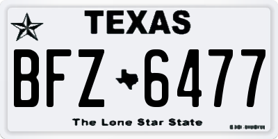 TX license plate BFZ6477