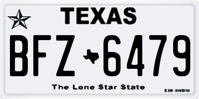 TX license plate BFZ6479