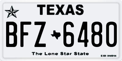 TX license plate BFZ6480