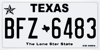 TX license plate BFZ6483