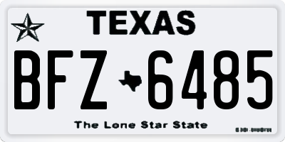 TX license plate BFZ6485