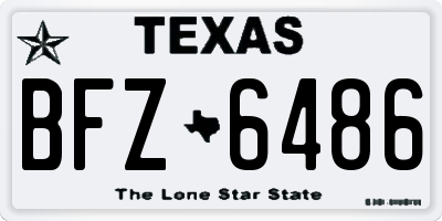 TX license plate BFZ6486