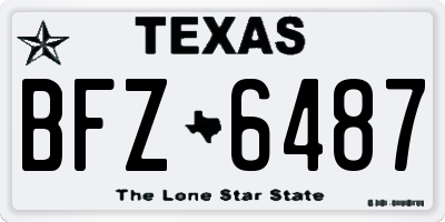TX license plate BFZ6487