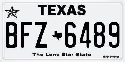 TX license plate BFZ6489