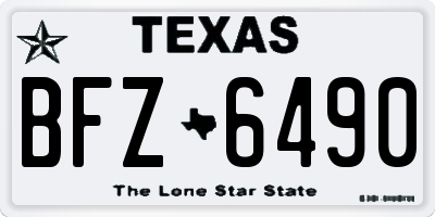 TX license plate BFZ6490