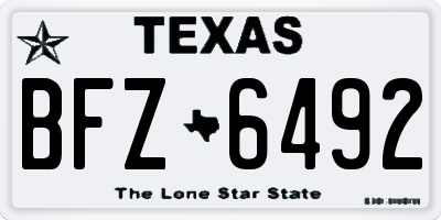TX license plate BFZ6492