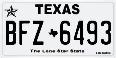 TX license plate BFZ6493