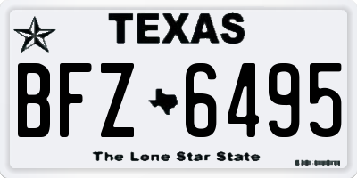 TX license plate BFZ6495