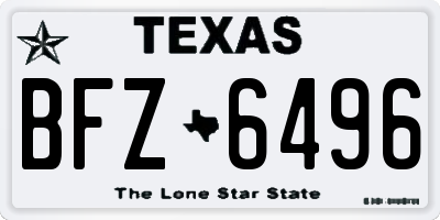 TX license plate BFZ6496