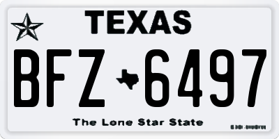 TX license plate BFZ6497