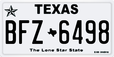 TX license plate BFZ6498