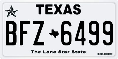 TX license plate BFZ6499