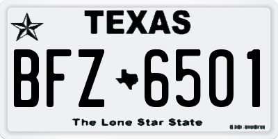 TX license plate BFZ6501