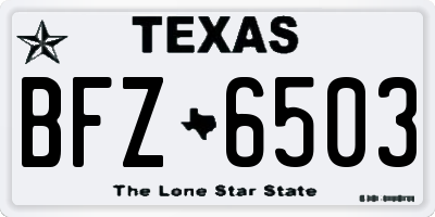 TX license plate BFZ6503