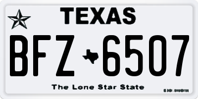 TX license plate BFZ6507