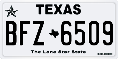 TX license plate BFZ6509