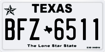 TX license plate BFZ6511