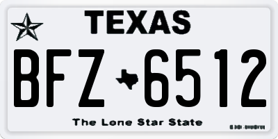 TX license plate BFZ6512
