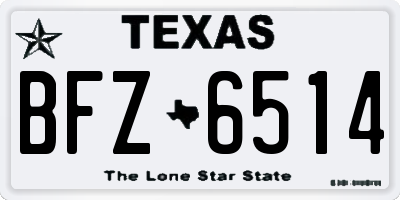 TX license plate BFZ6514