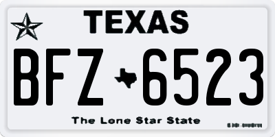 TX license plate BFZ6523