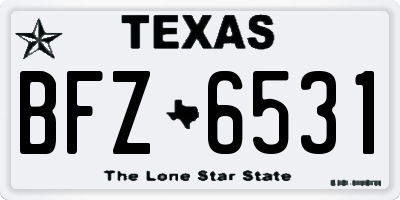 TX license plate BFZ6531
