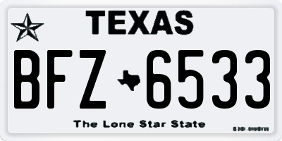 TX license plate BFZ6533