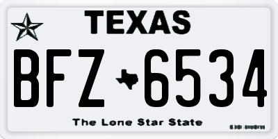 TX license plate BFZ6534