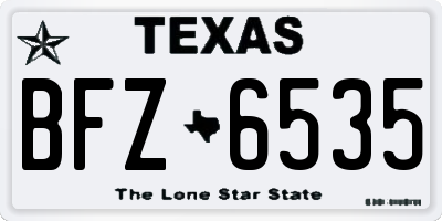 TX license plate BFZ6535