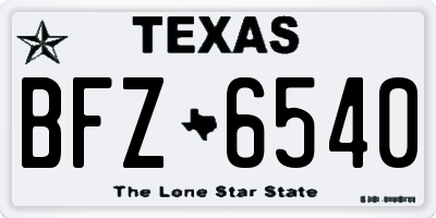 TX license plate BFZ6540