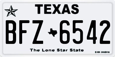 TX license plate BFZ6542