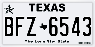 TX license plate BFZ6543