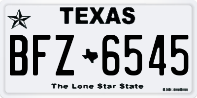 TX license plate BFZ6545