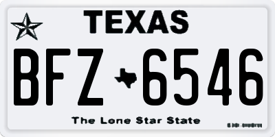 TX license plate BFZ6546