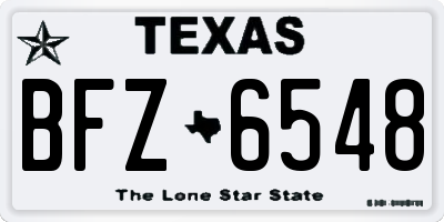 TX license plate BFZ6548